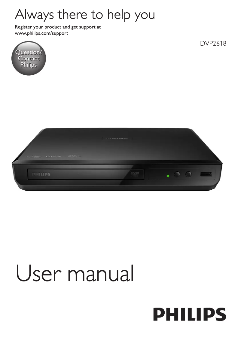 Page 1 of the manual User Manual Philips 2000 series DVP2618