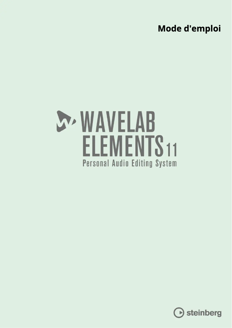 Image de la première page du manuel de l'appareil WaveLab Elements 11