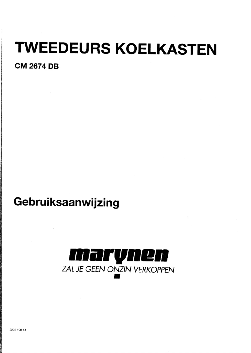 Página 1 del manual Manual de usuario Marijnen CM 2674 DB