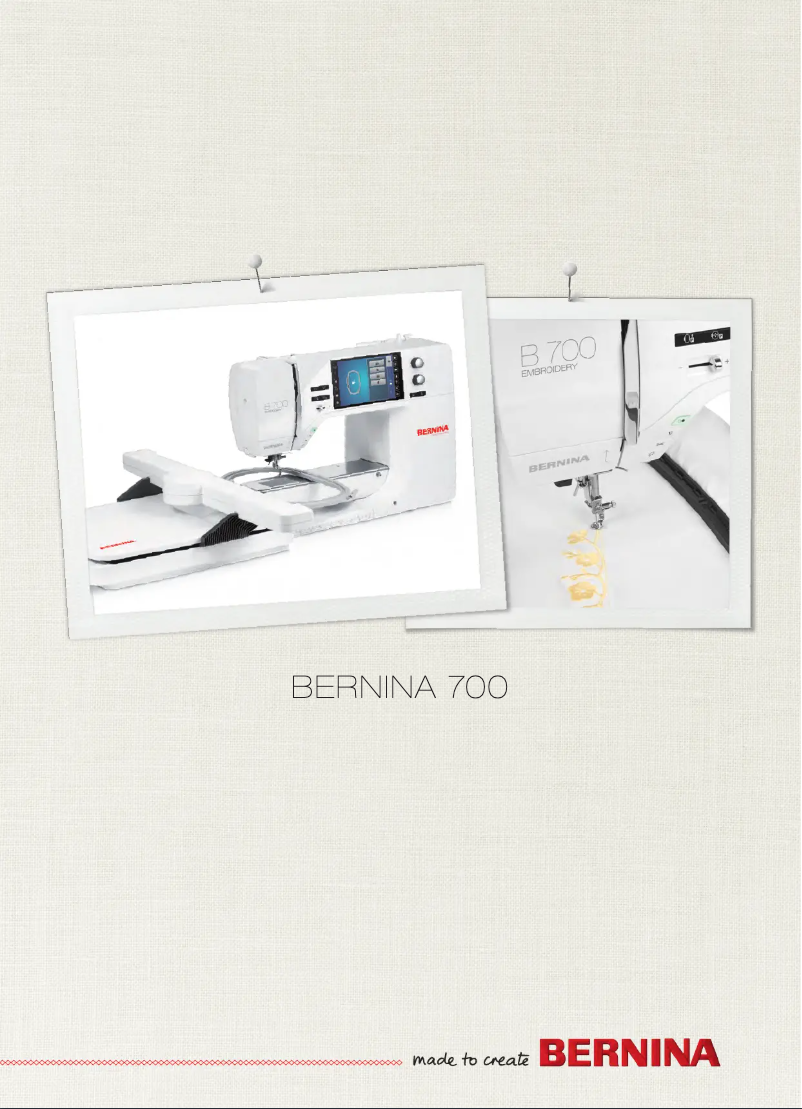 Page n°1 - Manuel utilisateur Bernina 700 E
