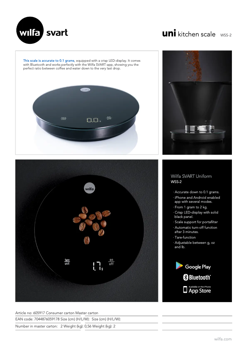 Image de la première page du manuel de l'appareil SVART Uni WSS-2