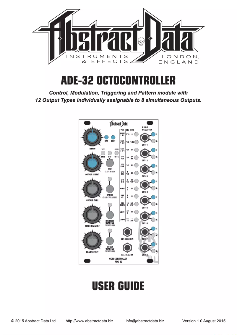Página 1 del manual Manual de usuario Abstract Data ADE-32