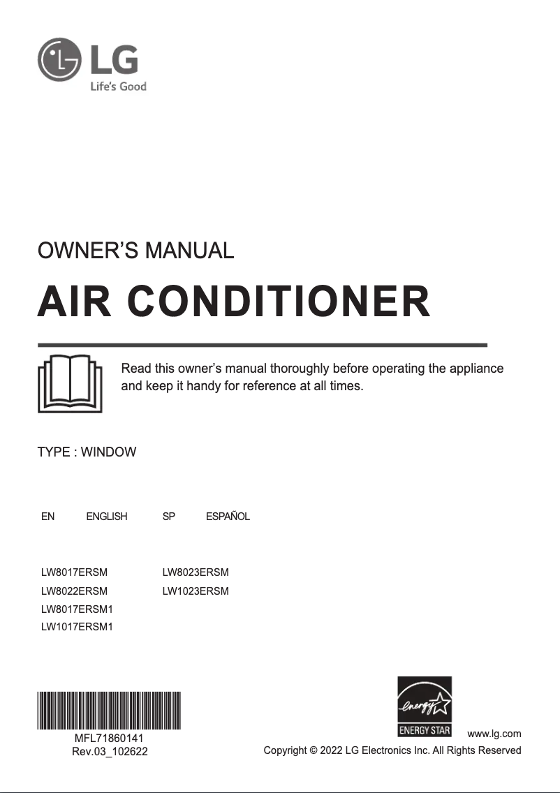 Page 1 de la notice Manuel utilisateur LG LW1217ERSM1