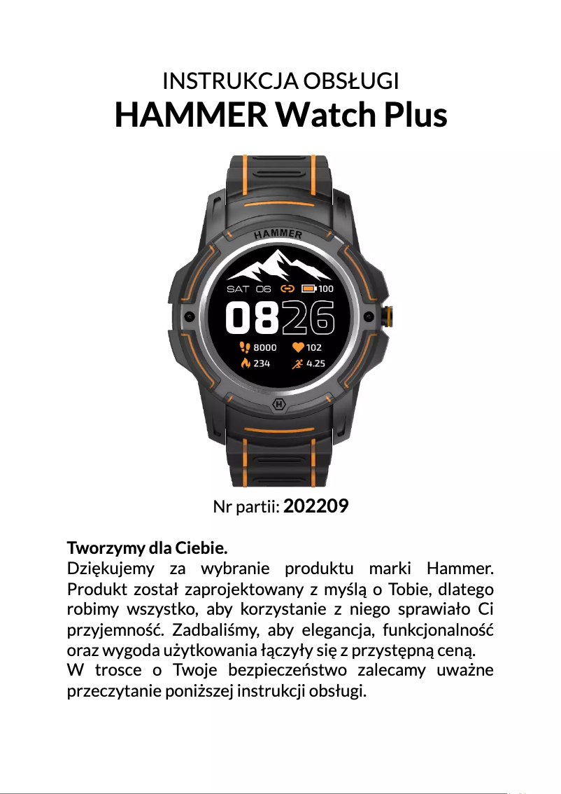 Page 1 de la notice Manuel utilisateur Hammer Watch Plus