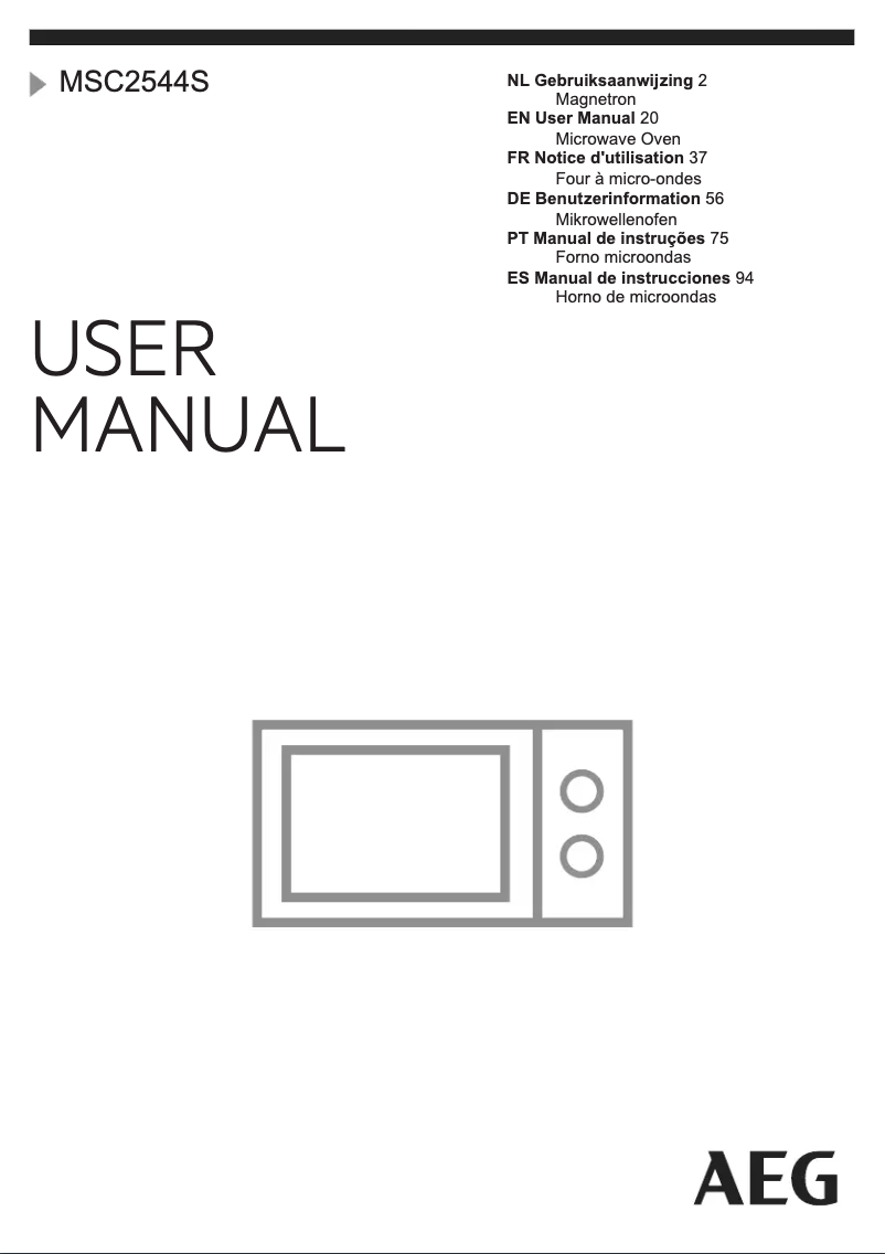 Page 1 de la notice Manuel utilisateur AEG MSC2544S-M