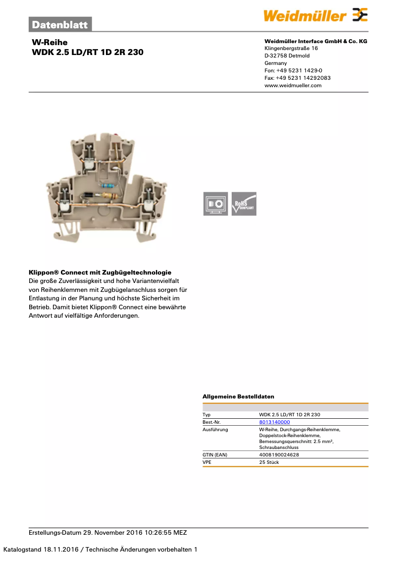 Image de la première page du manuel de l'appareil WDK 2.5 LD/RT 1D 2R 230