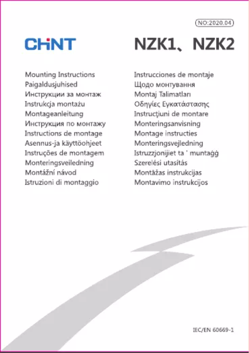 Page n°1 - Manuel utilisateur CHINT NZK1-32