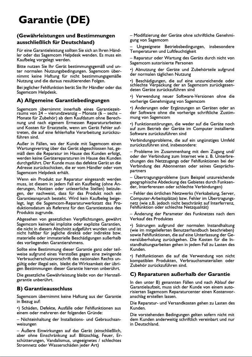 Page 1 de la notice Informations de garantie Philips LaserMFD LFF6020