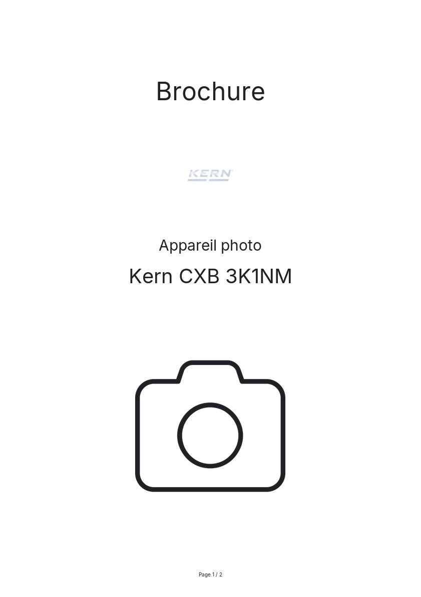 Image de la première page du manuel de l'appareil CXB 3K1NM