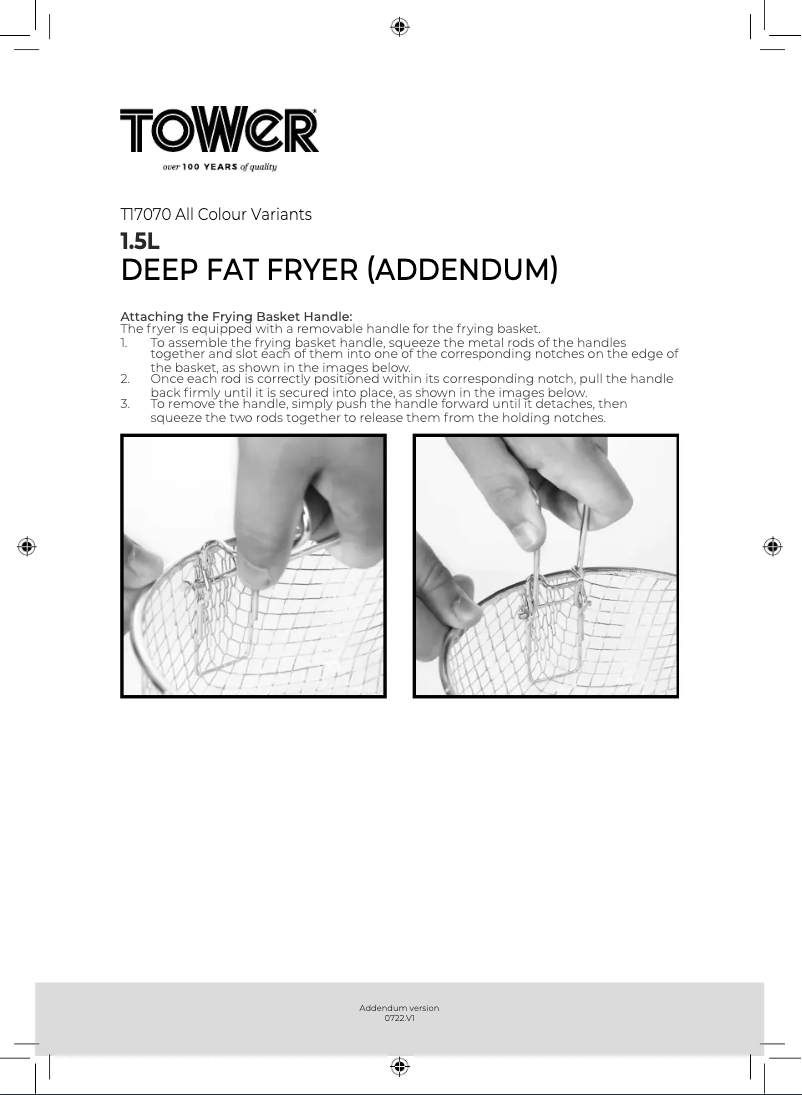 Page 1 de la notice Manuel utilisateur Tower T17070