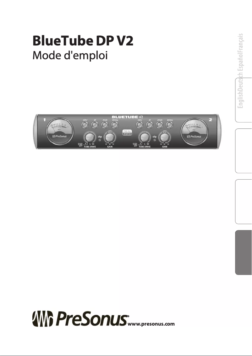Image de la première page du manuel de l'appareil BlueTube DP V2