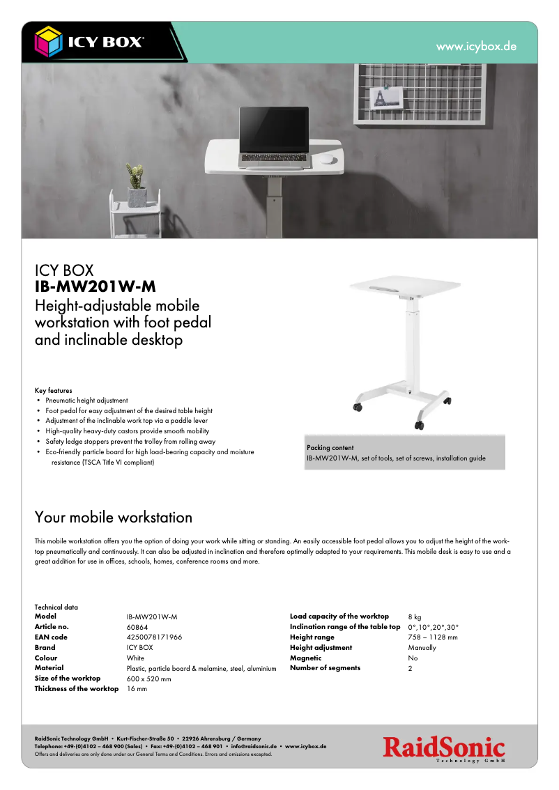 Page 1 de la notice Manuel utilisateur Icy Box IB-MW201W-M