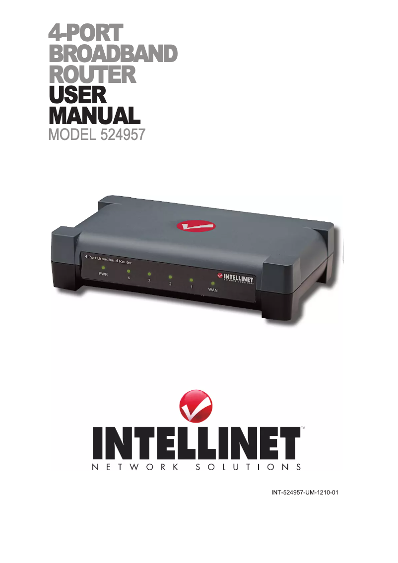 Page n°1 - Manuel utilisateur Intellinet 4-Port Broadband Router 524957
