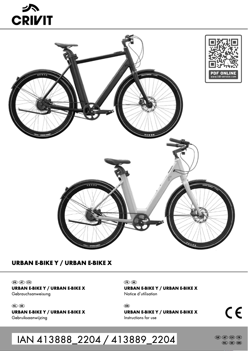 Page 1 de la notice Manuel utilisateur Crivit Urban E-Bike Y