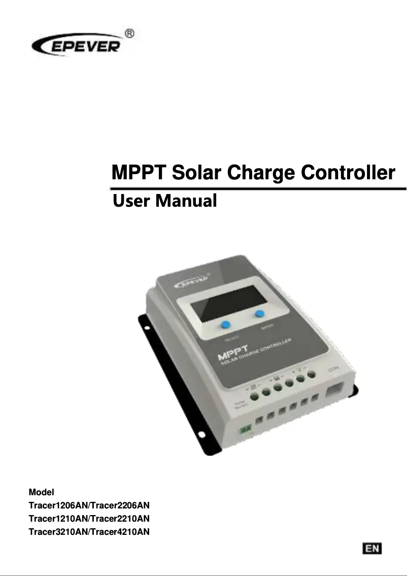 Page n°1 - Manuel utilisateur EPEVER Tracer 1210AN