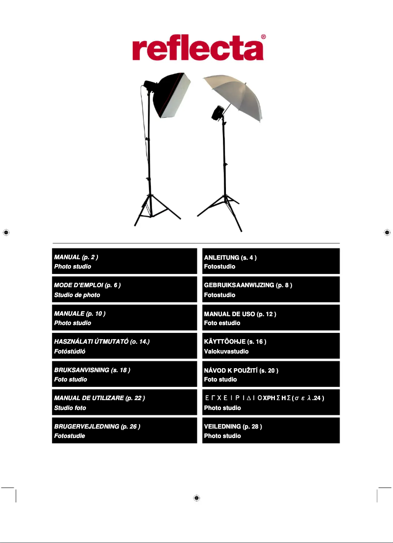 Page 1 de la notice Manuel utilisateur Reflecta Visilux Studio Kit 130