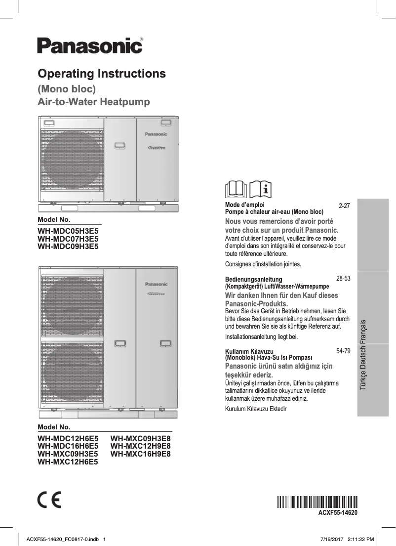 Página 1 del manual Manual de usuario Panasonic WH-MDC09H3E5