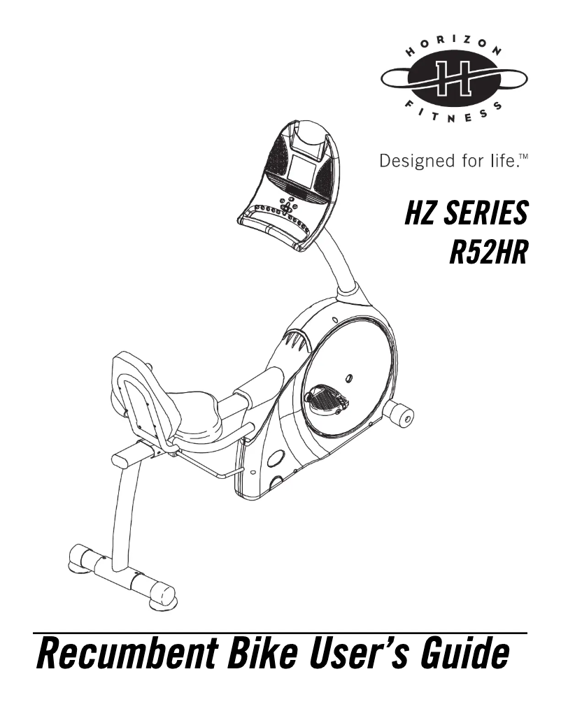 Page n°1 - Manuel utilisateur Horizon Fitness R52HR