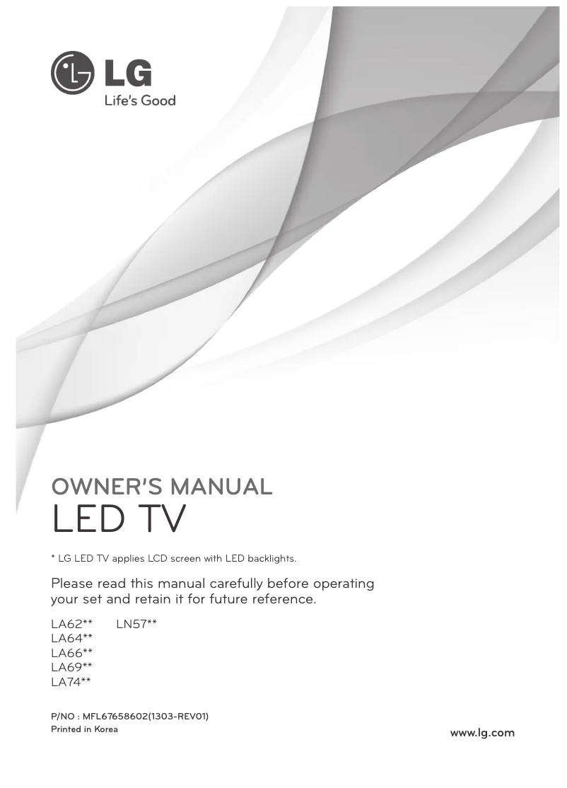 Page n°1 - Manuel utilisateur LG 55LA6908