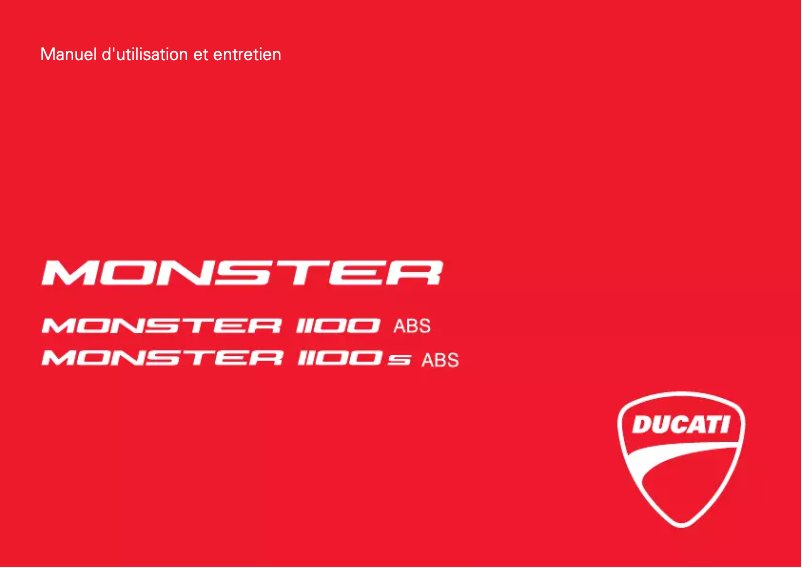 Image de la première page du manuel de l'appareil Monster 1100 S ABS (2010)