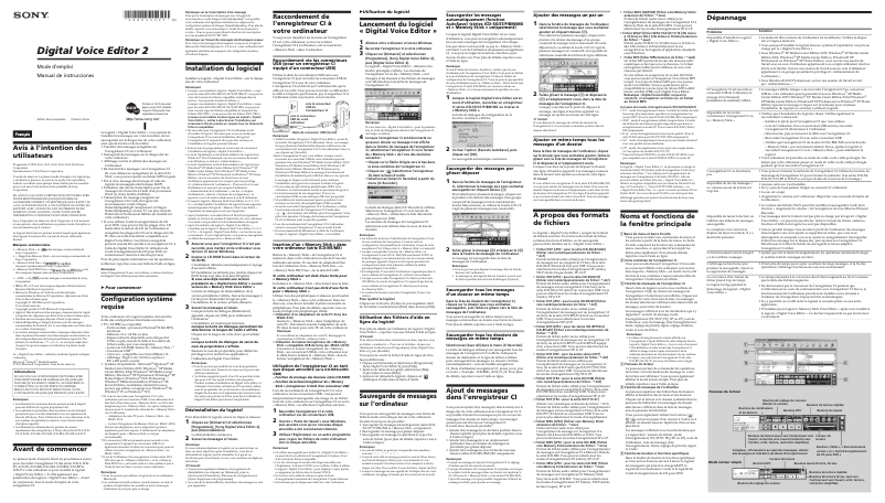 Image de la première page du manuel de l'appareil ICD-SX66