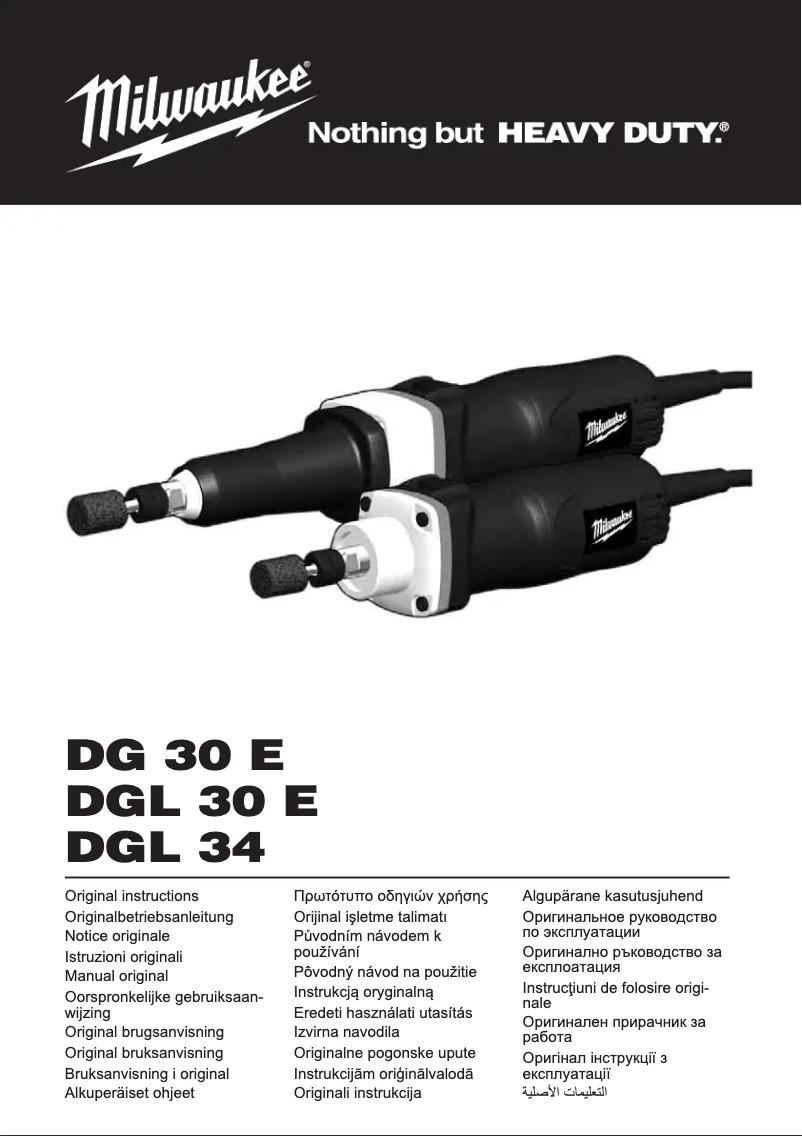Page n°1 - Manuel utilisateur Milwaukee DG 30 E
