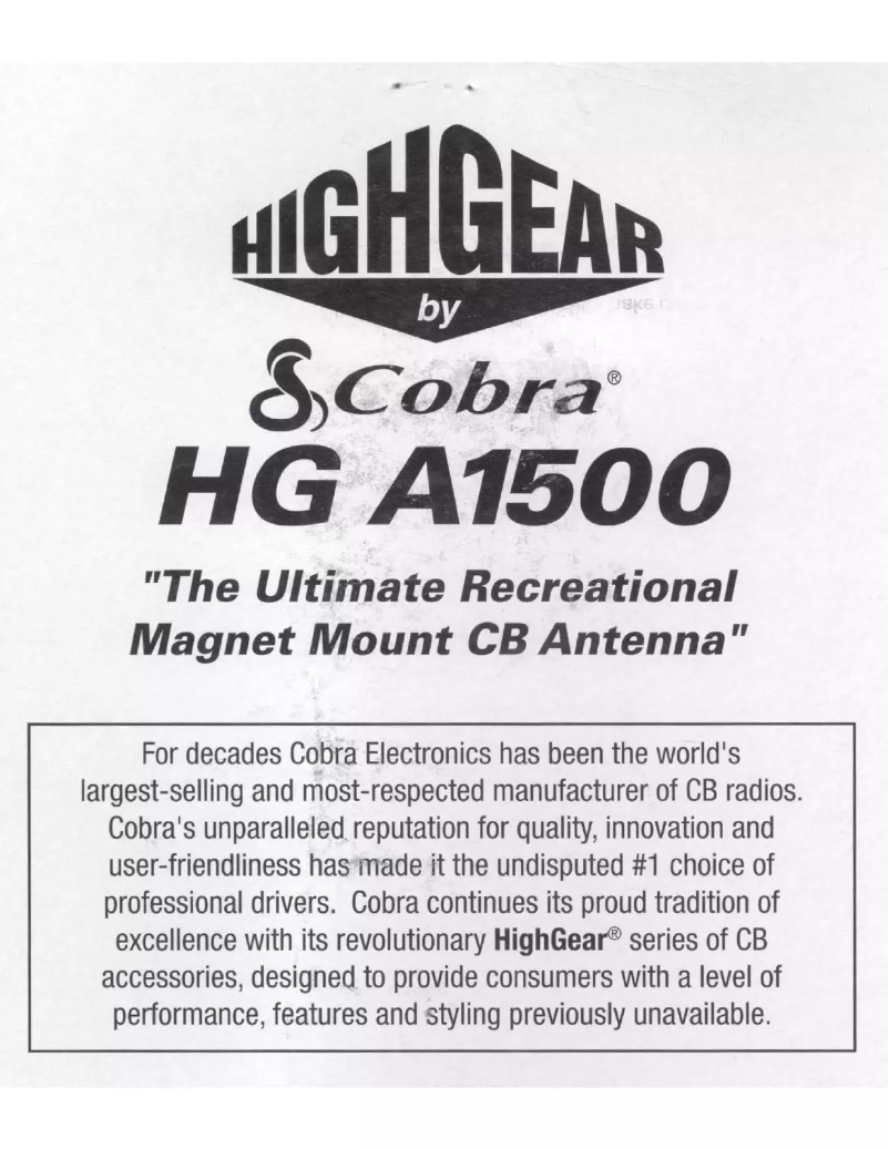 Page n°1 - Manuel utilisateur Cobra HG A1500