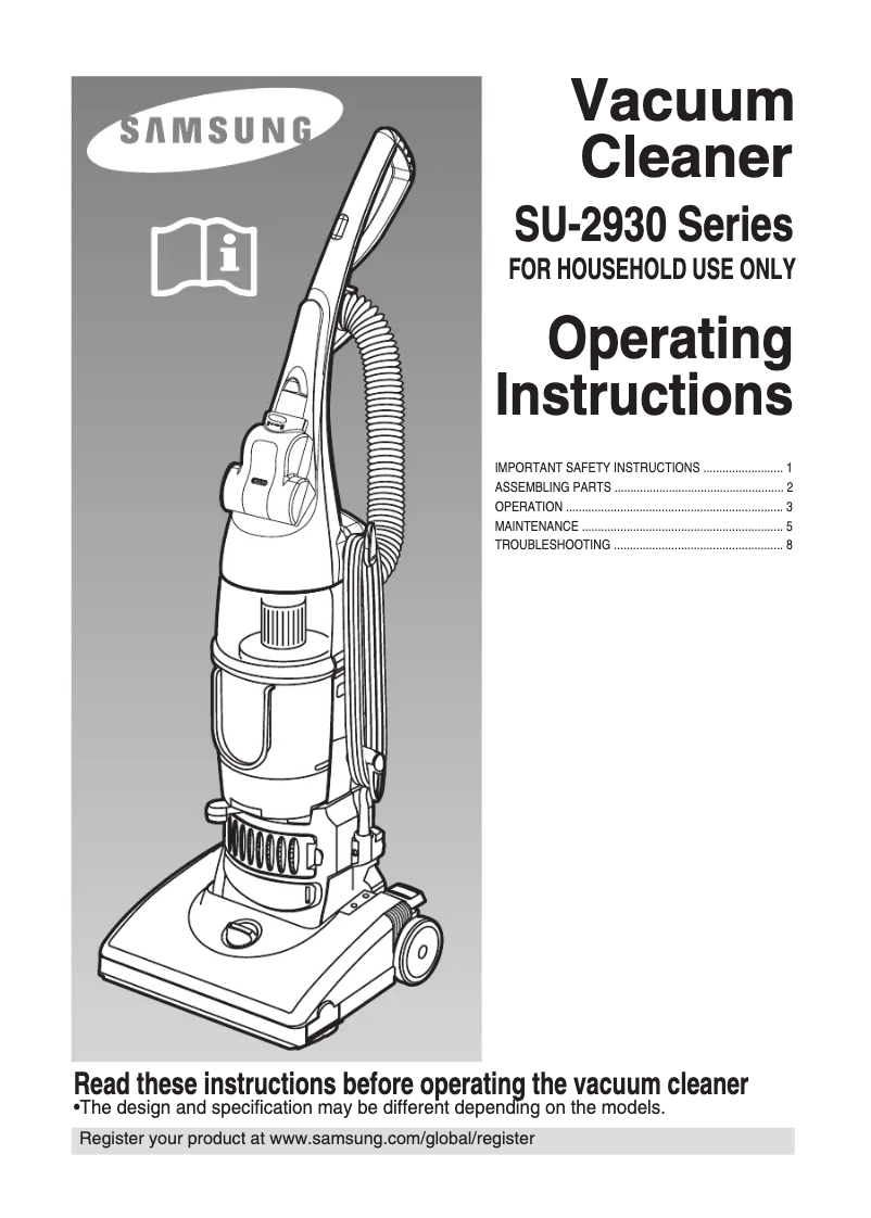 Page n°1 - Manuel utilisateur Samsung SU2931