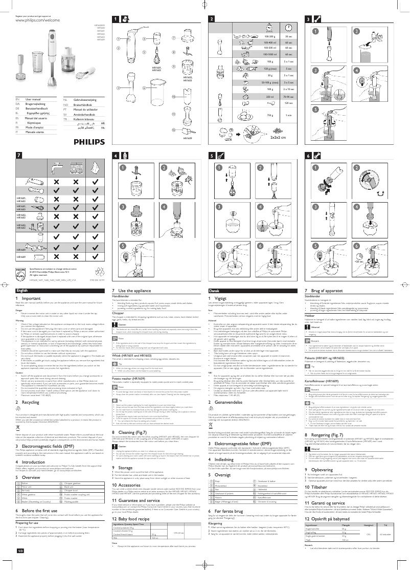 Image de la première page du manuel de l'appareil Daily Collection HR1609