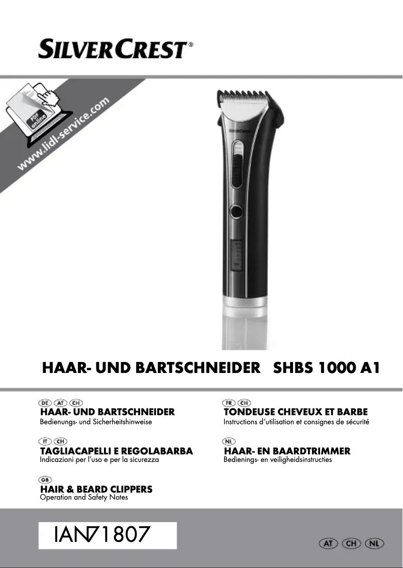 Page 1 de la notice Manuel utilisateur SilverCrest IAN 038019