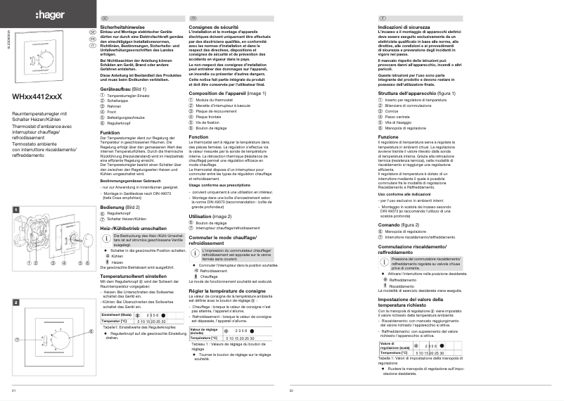 Image de la première page du manuel de l'appareil WH23441205Q