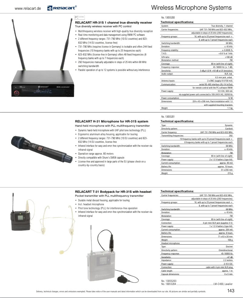 Page n°1 - Catalogue Relacart LM-C400 L