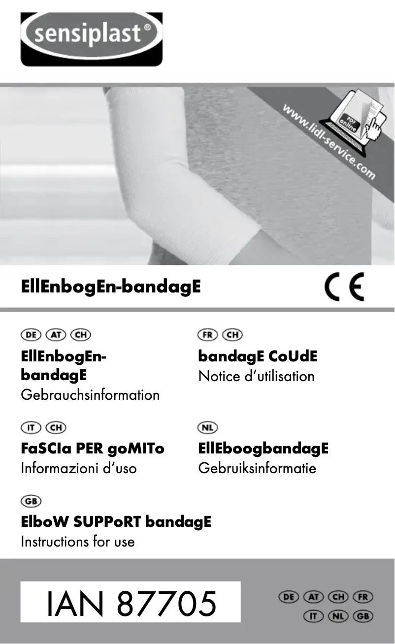 Page n°1 - Manuel utilisateur Sensiplast IAN 87705