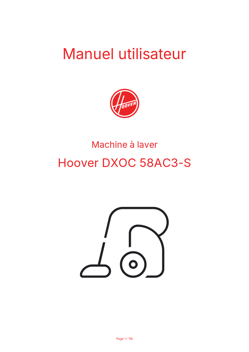 Image de la première page du manuel de l'appareil DXOC 58AC3-S