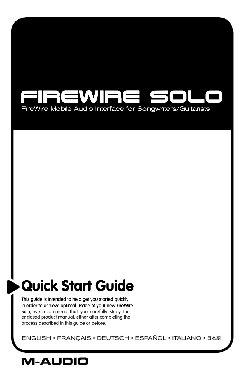Page n°1 - Manuel utilisateur M-Audio FireWire Solo