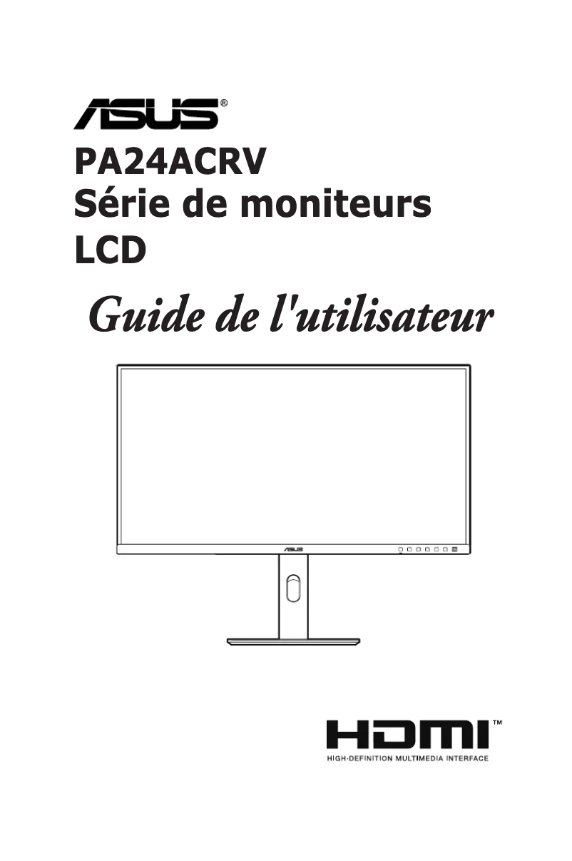 Image de la première page du manuel de l'appareil ProArt PA24ACRV