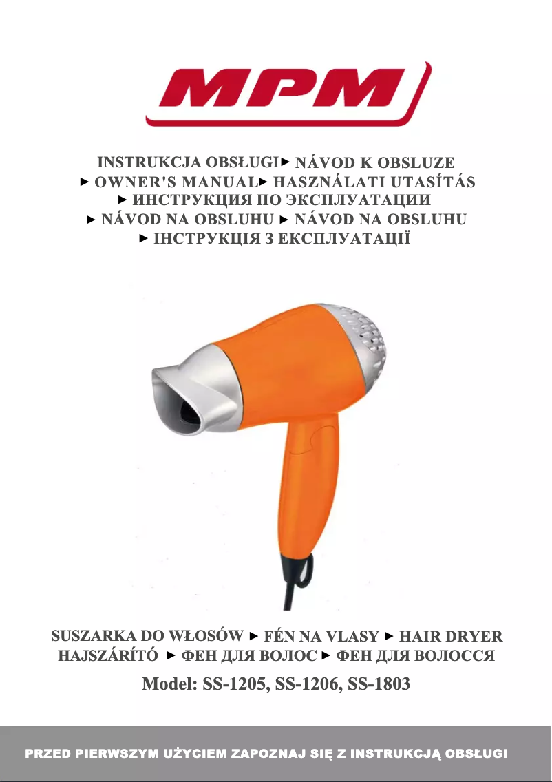 Page 1 de la notice Manuel utilisateur MPM SS-1205
