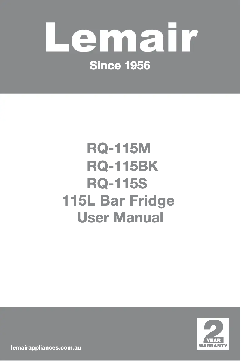 Page n°1 - Manuel utilisateur Lemair RQ-115S