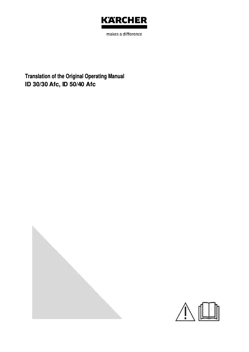 Page n°1 - Manuel utilisateur Kärcher ID 30/30 Afc