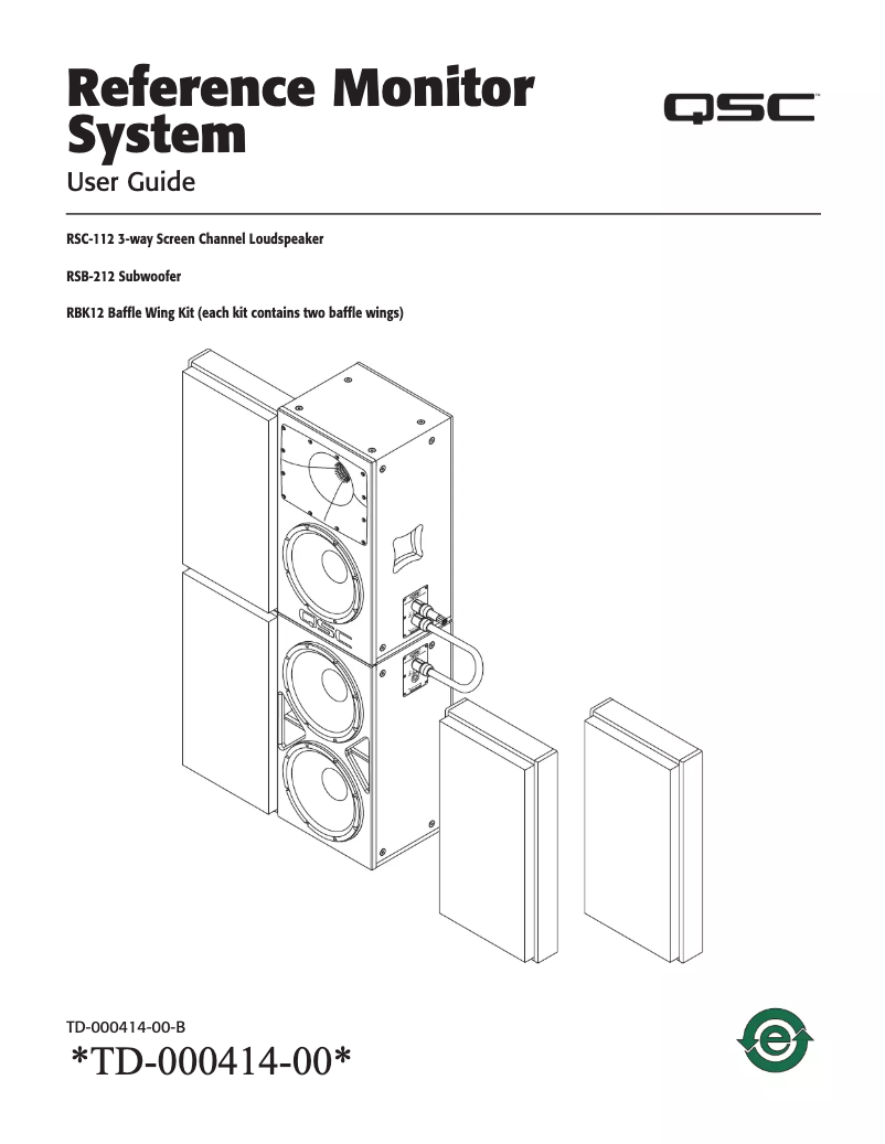 Page 1 de la notice Manuel utilisateur QSC RSB-212