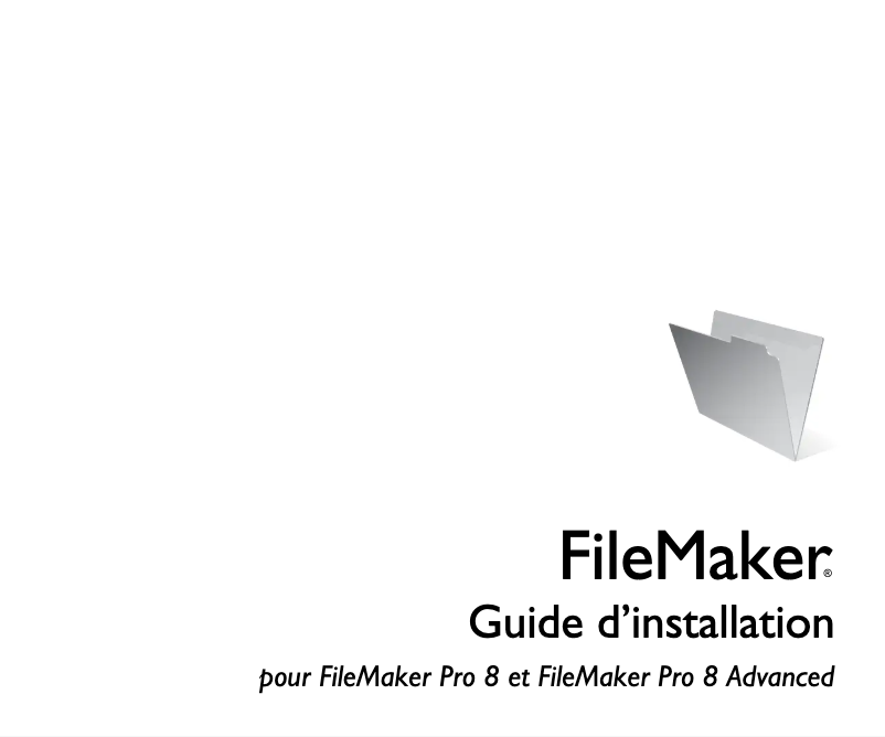 Page 1 de la notice Manuel utilisateur FileMaker Pro 8