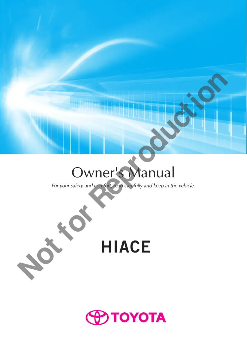 Image de la première page du manuel de l'appareil HiAce (2017)