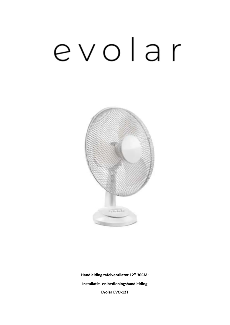 Image de la première page du manuel de l'appareil EVO-12T