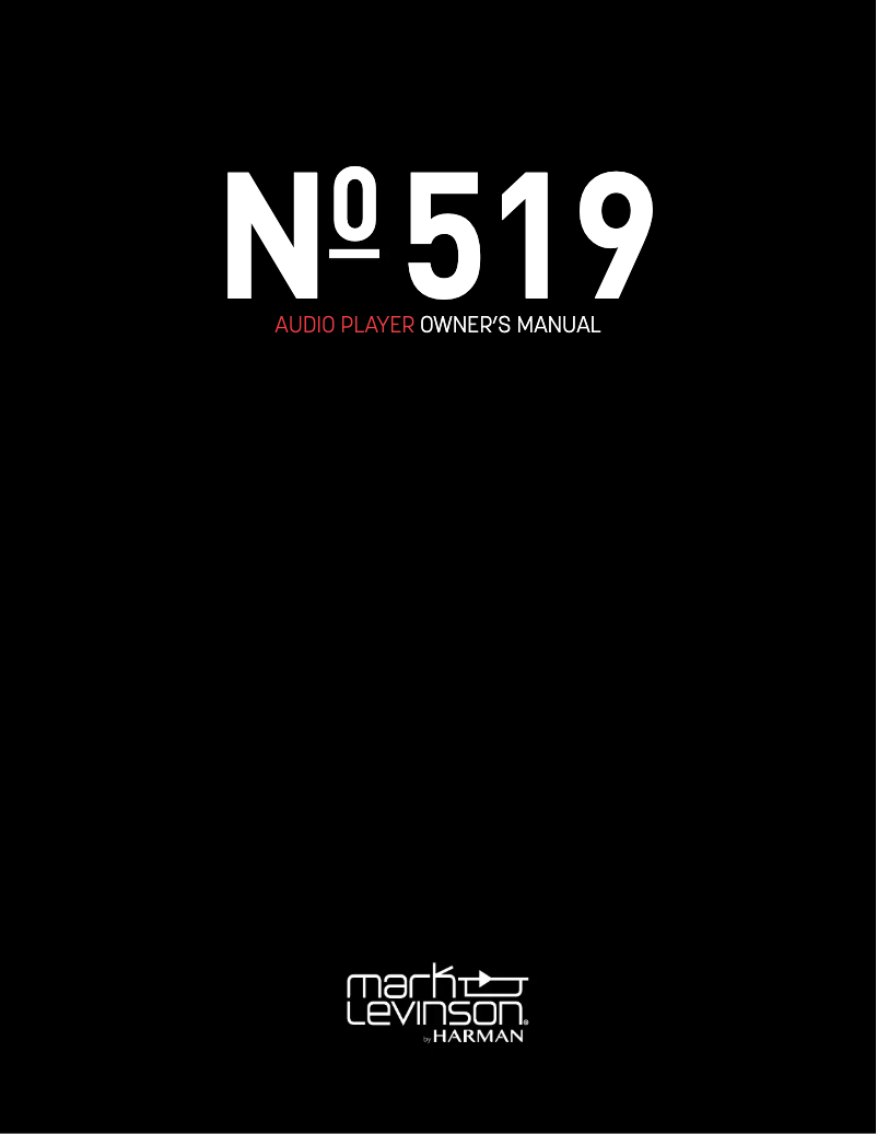 Page n°1 - Manuel utilisateur Mark Levinson NO519
