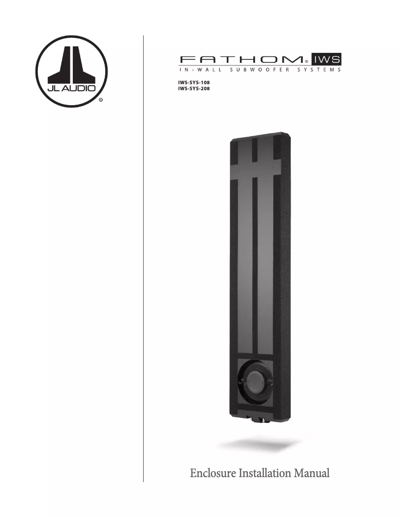 Page 1 de la notice Manuel utilisateur JL Audio Fathom IWS-SYS-208