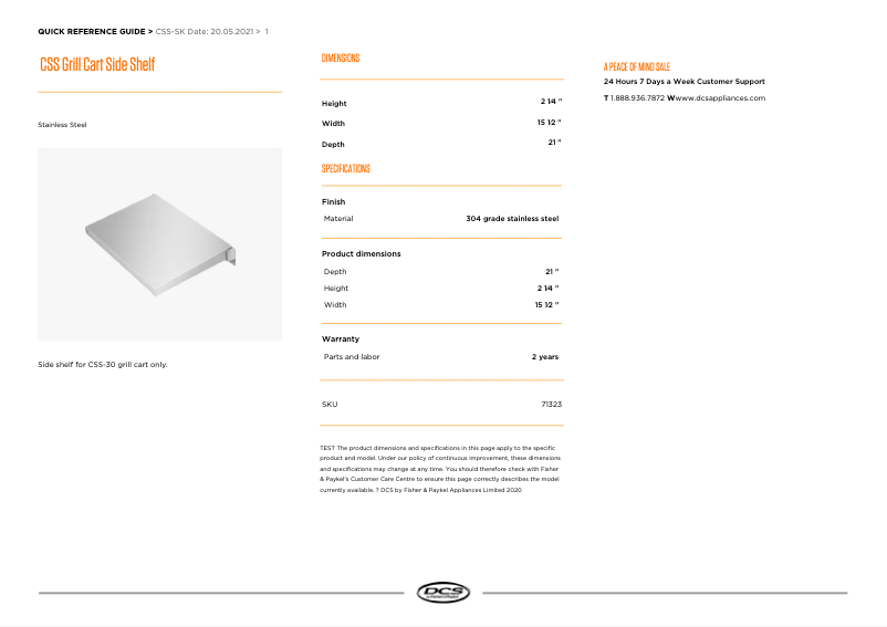 Image de la première page du manuel de l'appareil CSS-SK