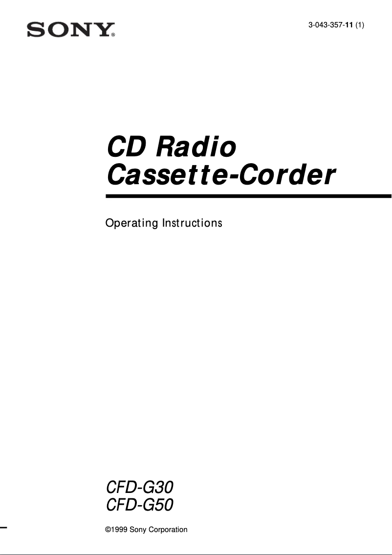 Image de la première page du manuel de l'appareil CFD-G50