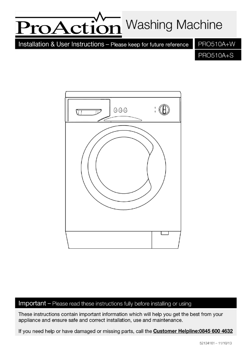 Page n°1 - Manuel utilisateur ProAction PRO510A+S