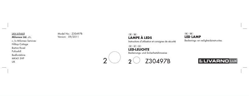 Page n°1 - Manuel utilisateur Livarno Lux Z28105