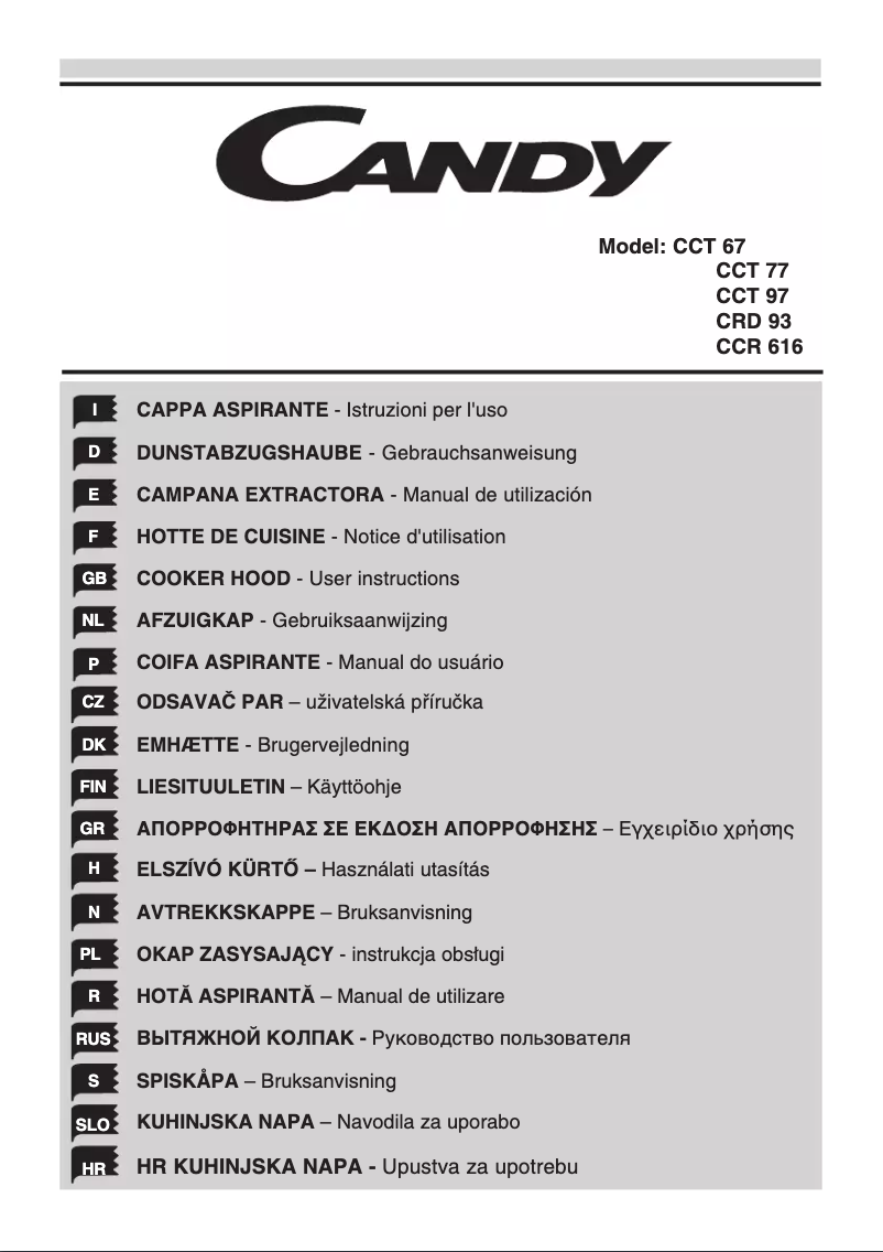 Page 1 de la notice Manuel utilisateur Candy CCR 616X